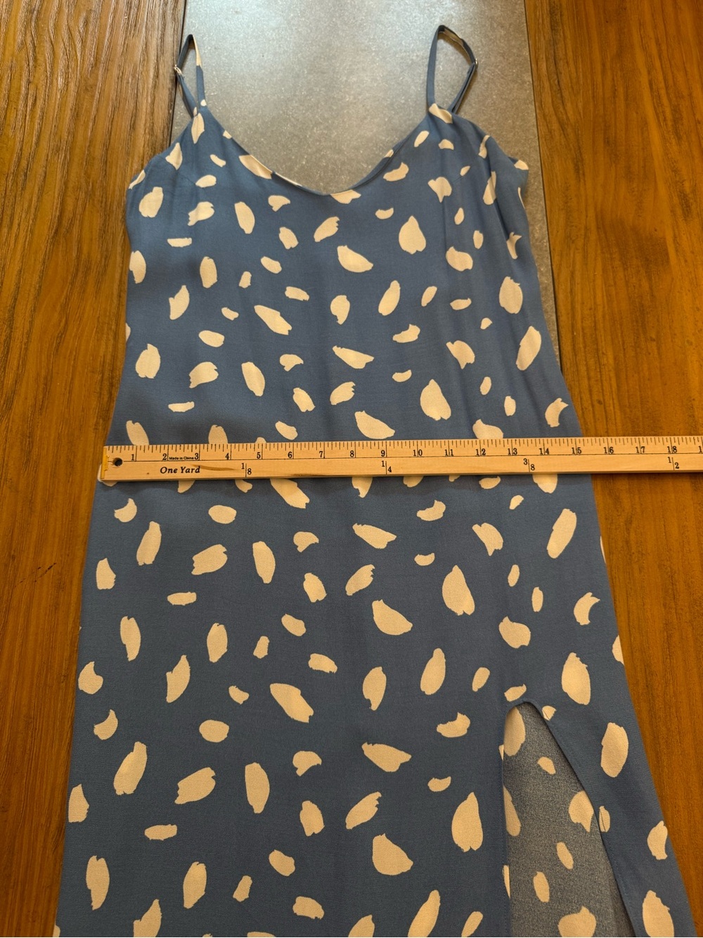 Reformation Crimini Midi Slip Dress in Moray Blue White Spot Size 0 - Picture 7 of 10